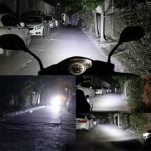 2pcs DRL Flash 6 LED Motorcycle Headlight Spot Light Auxiliary Light Electric Vehicle Scooter 12V - Black - View 9