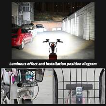 2pcs DRL Flash 6 LED Motorcycle Headlight Spot Light Auxiliary Light Electric Vehicle Scooter 12V - Black - View 8