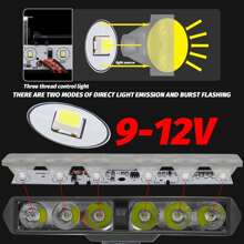 2pcs DRL Flash 6 LED Motorcycle Headlight Spot Light Auxiliary Light Electric Vehicle Scooter 12V - Black - View 6