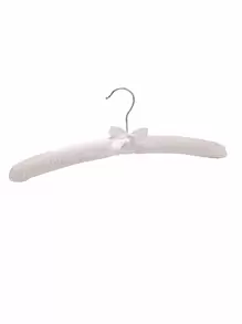 1 pieza de satén acolchado Percha sedoso envuelto Percha ropa colgante plata Gancho Esponja Perchas ropa comercio exhibición Perchas - Blanco - Ver 1