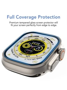 1入組絲網印刷軟膜相容 Apple Watch 保護貼適用於 42/44/45/49/38 毫米 - 無色 - 查看 8