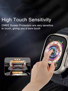 1入組絲網印刷軟膜相容 Apple Watch 保護貼適用於 42/44/45/49/38 毫米 - 無色 - 查看 4