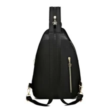 小背包女牛津帆布迷你背包2023新款韓版百匯時尚斜挎胸包 - 黑色 - 查看 4