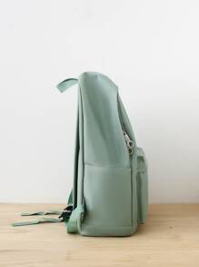 3pcs/set School Style Nylon Combination Bag With Letter Decorations With Lunch Bag & Pen Case - Green - View 5