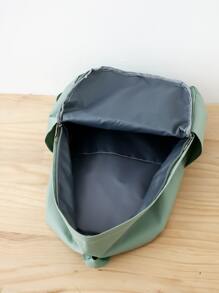 3pcs/set School Style Nylon Combination Bag With Letter Decorations With Lunch Bag & Pen Case - Green - View 7