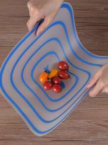1PC Kitchen cutting board fruit cutting board flexible cutting board - Blue - View 2