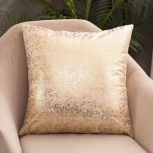 Housse de coussin en velours beige et blanc avec impression sur feuille, taie d'oreiller décorative, design doré, 30x50, 45x45, pour canapé, salon, 1 pièce