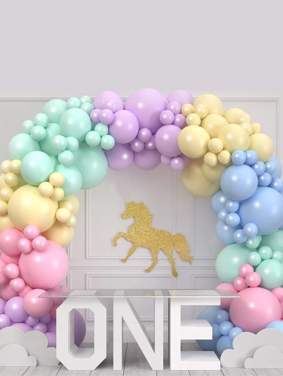 100pcs/Set Soft Balloon Garland Kit, Pastel Rainbow Balloon Arch ...