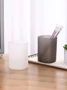 1入組素色筆筒,簡約風多用途文具收納盒辦公,學校學生 - 白色 - 查看 1