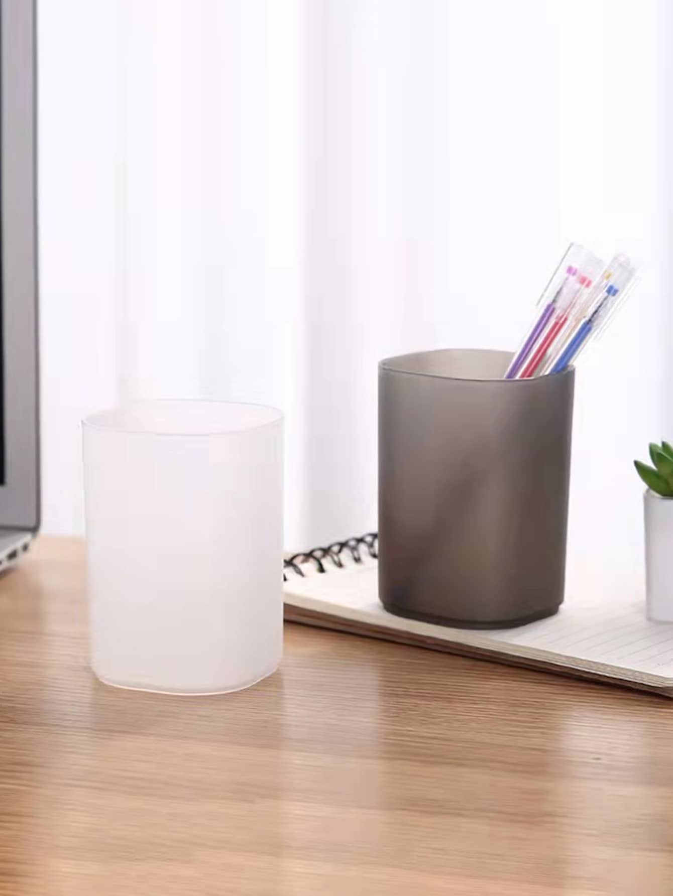 1入組素色筆筒,簡約風多用途文具收納盒辦公,學校學生 - 白色 - 查看 1