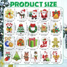 21pcs Cute Christmas Elements Diamond Painting Hanging Decor Set - Multicolor - View 2