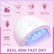 Poly Gel Nail Kit - Poly Gel Kit with Drill and 48W UV/LED Lamp Professional Nail Extension Gel for Beginners Luminous Poly Nail Gel Kit with Everything Bulide Gel Kits with Poly Gel Nail Art Tools Nail Art Starter Supplies - 白色 - 查看 4