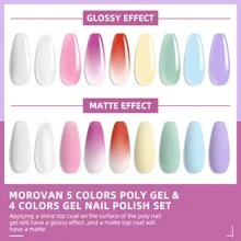 Poly Gel Nail Kit - Poly Gel Kit with Drill and 48W UV/LED Lamp Professional Nail Extension Gel for Beginners Luminous Poly Nail Gel Kit with Everything Bulide Gel Kits with Poly Gel Nail Art Tools Nail Art Starter Supplies - 白色 - 查看 6