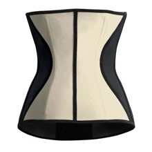 Faja Modeladora Para La Cintura Con Varillas De Acero Y Diseño Color Blocking - Albaricoque - Ver 2