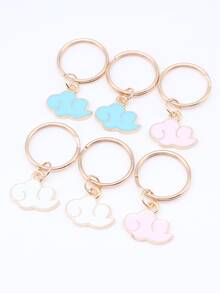 6入組搪瓷雲圖鑑飾鑰匙扣,裝飾性鑰匙扣 - 彩色 - 查看 2