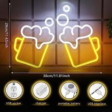 cerveza Señal de neón , amarillo & blanco cerveza logo LED cerveza Luz - Amarillo - Ver 3