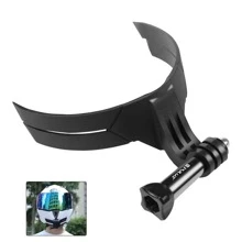 PULUZ Bending Action Camera Motorcycle Helmet Chin Mount (Black) - Black - View 1