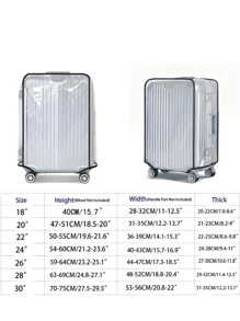 Funda protectora de maleta de plástico transparente de PVC, se ajusta a todos los tamaños de equipaje, esencial para vacaciones, viajes, bolsa de viaje, accesorios de viaje, bolsa para la escuela, accesorios escolares