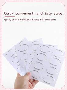4件套西式眼线眉贴化妆眼影模板，含化妆贴纸、眉刷、眼影刷、螺旋刷等。 - 白色 - 查看 3
