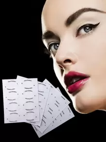 4件套西式眼线眉贴化妆眼影模板，含化妆贴纸、眉刷、眼影刷、螺旋刷等。 - 白色 - 查看 7