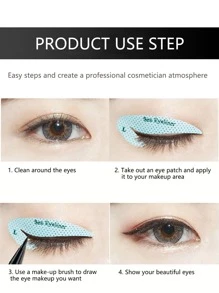 4件套西式眼线眉贴化妆眼影模板，含化妆贴纸、眉刷、眼影刷、螺旋刷等。 - 白色 - 查看 6