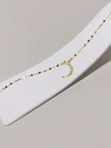 1入組奢華&ins風寒冷銀S925月亮形狀純銀腳錬適合女士,可調尺寸,禮品適用於日常穿著,配件