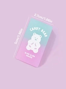 1 pieza con estampado de dibujos animados Borrador , creativo multipropósito Borrador de lápiz para oficina , escuela alumno - Morado - Ver 3