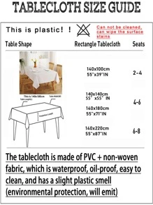 素色防水桌布 - 白色 - 查看 3