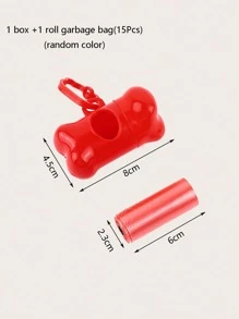 2pcs Bone Shaped Pet Poopbag Dispenser & Random Color Pet Poopbag Set For Dog And Cat For Outdoor - Multicolor - View 7