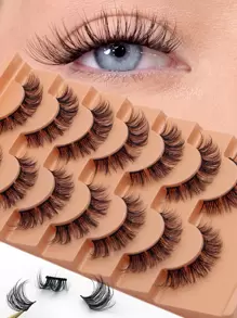 Natural Cluster Lashes D Curl Eyelash Extensions Wispy Individual Lashes Strips False Eyelashes DIY Lash Extensions Multipack - Black - View 1