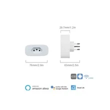 智慧插座巴西標準,可與 Alexa 和 Google Assistant 配合使用 Wifi 插頭語音控制和智慧生活 App 控制帶定時器功能的智慧插座 16 A 2.4 G 僅 Wifi