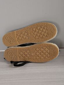 女士時尚鏤空繫帶平底涼鞋 - 黑色 - 查看 6