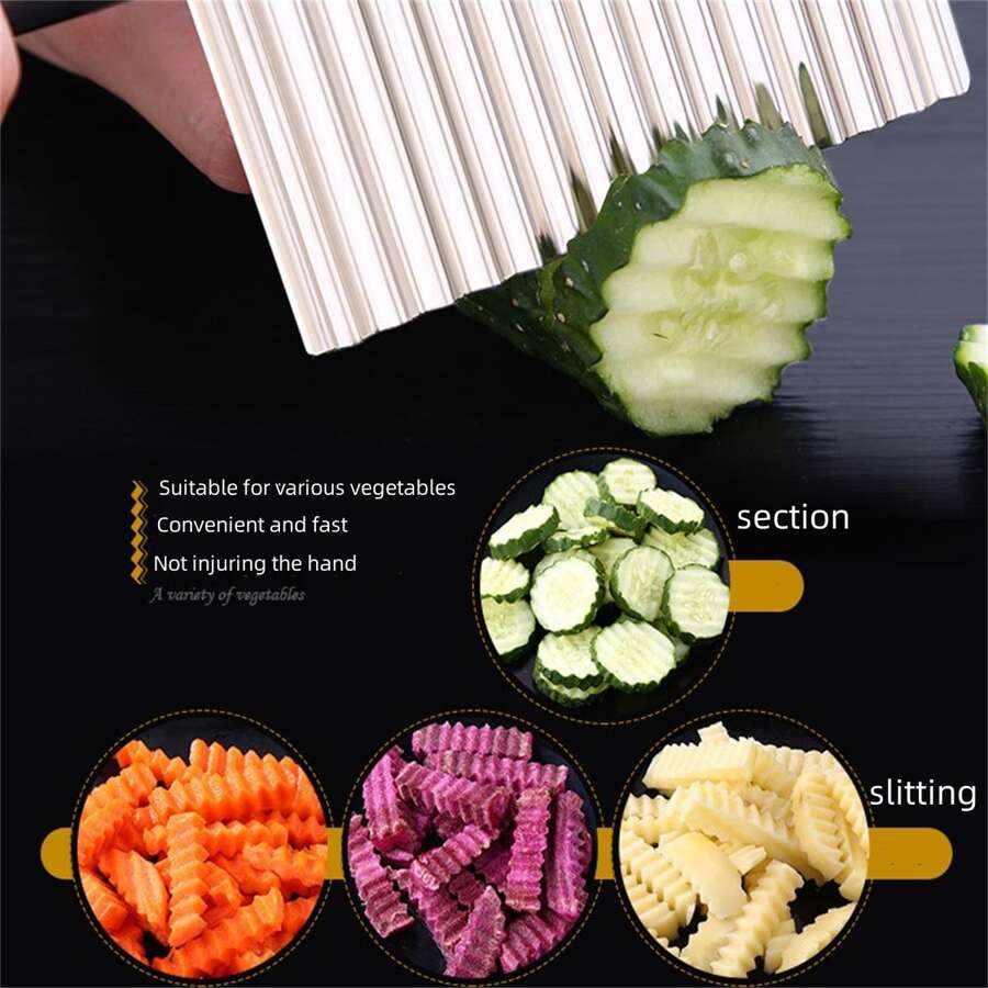 Wavy Slicer, Wolf Teeth Chopper, Stainless Steel Knife For Cutting