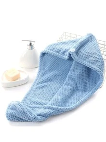 1 Miếng Dày lên Lông cừu san hô Tóc Sấy khô Mũ , Dứa Lưới Siêu hấp thụ Dày lên Khăn sấy tóc , Dày lên Lông cừu san hô Quấn đầu Khăn sấy tóc - Màu tím - Xem 9
