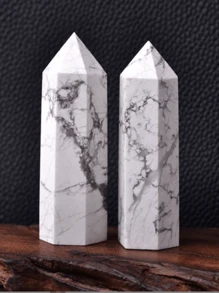 1入組5-6cm黑曜石人造水晶柱子活力點六角形裝飾用品 - 黑色 - 查看 3