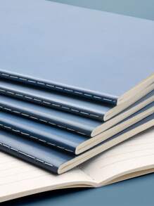 1pc Random Color Notebook, Vintage Portable Journal Notebook For School Student, Office - Baby Blue - View 5