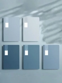 1pc Random Color Notebook, Vintage Portable Journal Notebook For School Student, Office - Baby Blue - View 2