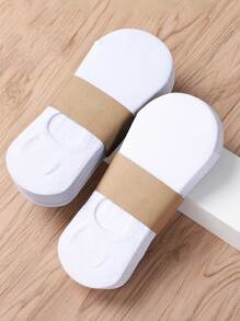 10 Pairs Men's Socks, In Pure White, Pure Black, And Pure Gray, Invisible Socks, Short Socks, One Size Fits Eu 35-43, 3 Colors Couple Boat Socks - White - View 1