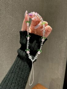Blumen-Dekor Perlenhandy-Lanyard Geschenke für Mutter, Familie, Freunde, Geburtstag, Feiertage Handyhülle, Handykette