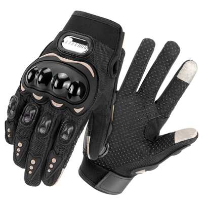Guantes de moto de verano, guantes deportivos transpirables para exteriores, guantes de motocross, equipo de protección para motocicleta con pantalla táctil, unisex, negro, rojo, azul, guantes negros