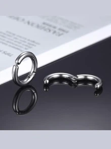 2 Pendientes de clip para hombres sin perforación oreja Clip punk de acero inoxidable Hombres Pendientes de aro moda Chicos Bisutería