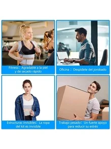 KKmall Corrector Postura Para Hombres Y Mujeres Con Placa Soporte - Azul - Ver 4