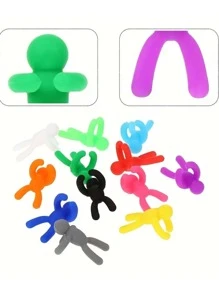 6入組可重複使用的矽膠角色杯墊，適用於玻璃杯、酒瓶、派對裝飾、酒吧裝飾-隨機顏色，夏季，夏季套裝 - 彩色 - 查看 3