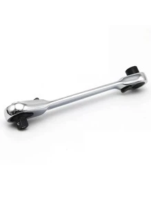 STONEGO 迷你 1/4 英吋雙頭快速套筒棘輪扳手桿螺絲起子鑽頭工具鉻釩鋼棘輪手柄扳手 - 銀色 - 查看 8