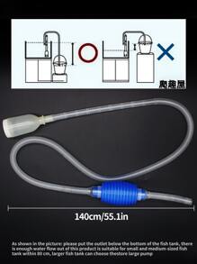 1pc Fish Tank Siphon,Fish Tank Pumping Pipe Sand Washer Water Changer Suction For Aquarium Tank - Blue - View 4