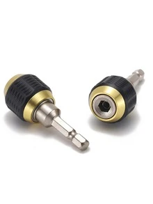 1PC Drill Bit Extension 1/4 Inch Hex Shank Screwdriver Bit Holder Extension Rod Self-Locking Drill Bit Holder Quick Release Chuck Adapter Connector Power Drill Tool 60mm Length - Black - View 6