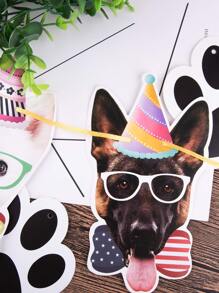狗狗生日圖案橫幅 - 彩色 - 查看 4