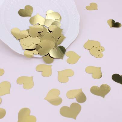 100pcs Gold Foil Heart Shaped Confetti,Christmas