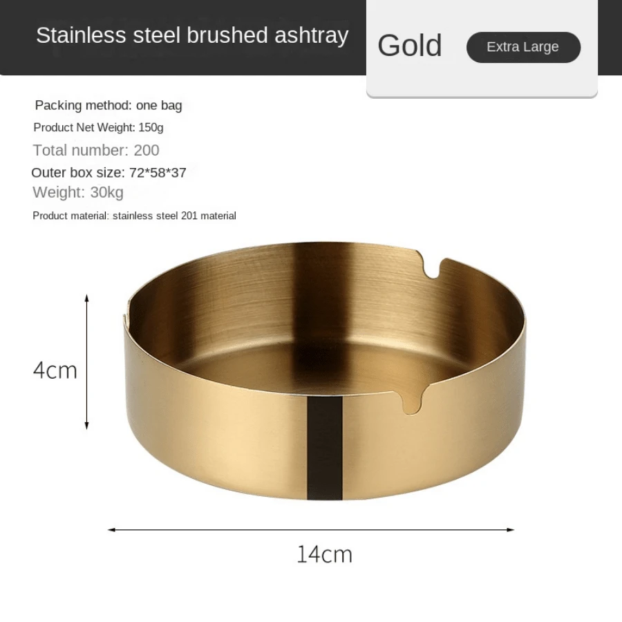 1 件装加厚不锈钢烟灰缸网吧烟灰缸家用烟灰缸