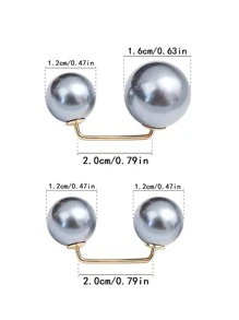 6pcs Women Faux Pearl Decor Fashion Waist Pin For Tighten Pants - Multicolor - View 8